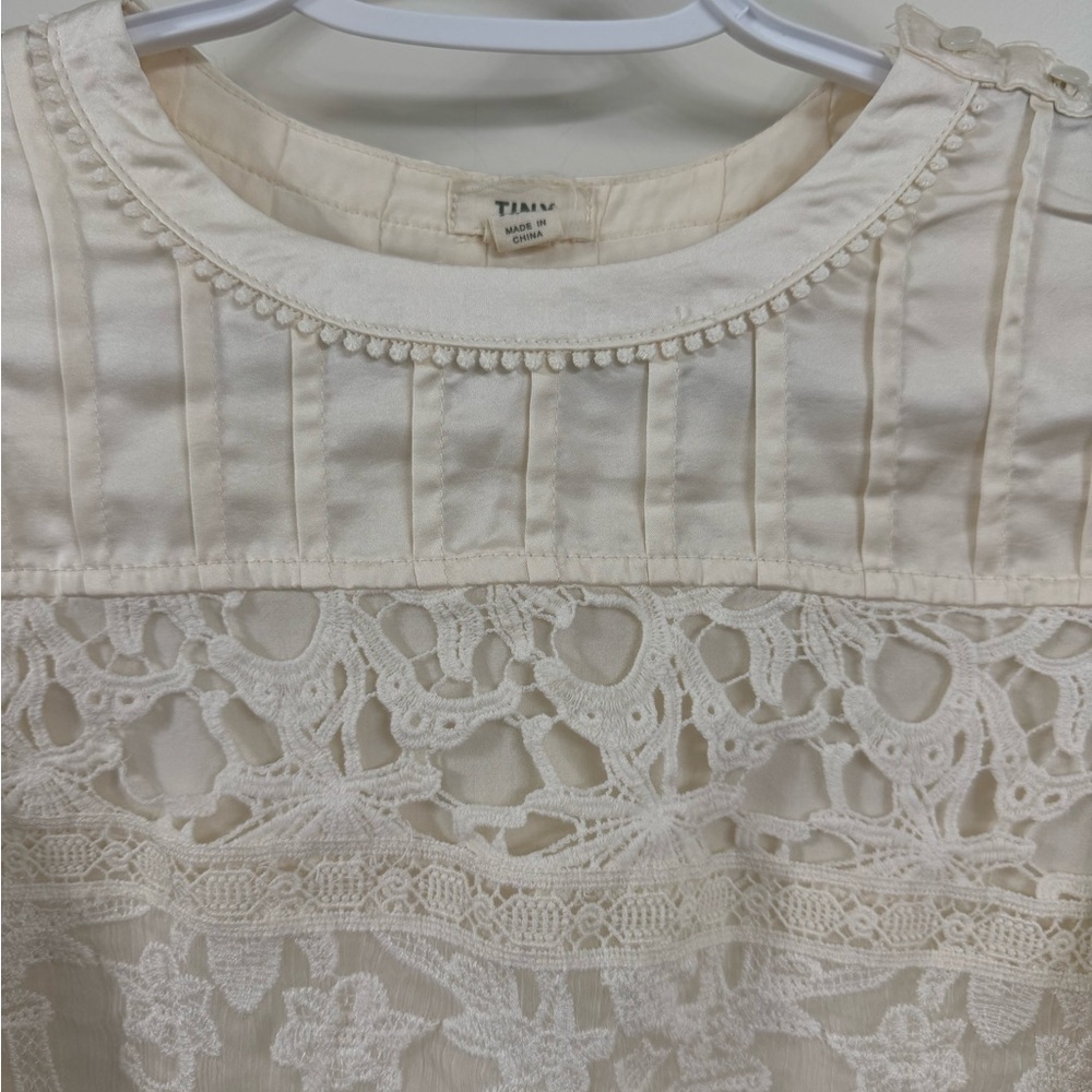 Anthropologie Tiny Elegant Cream Lace Women's Blouse - Picture 8 of 8